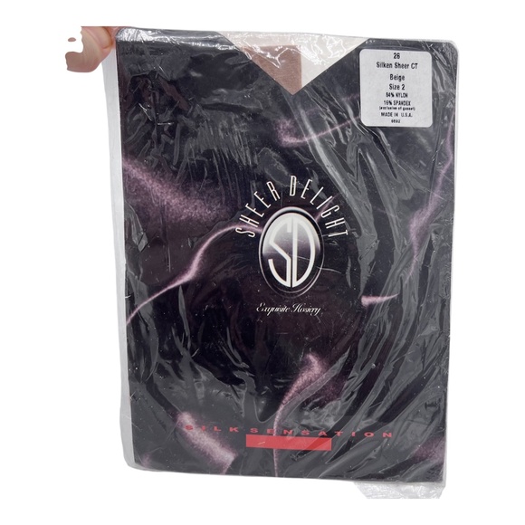 Pair of Sheer Delight Microfiber CT Opaque Tights Silken Sheer CT Beige Size 2 - Picture 1 of 8